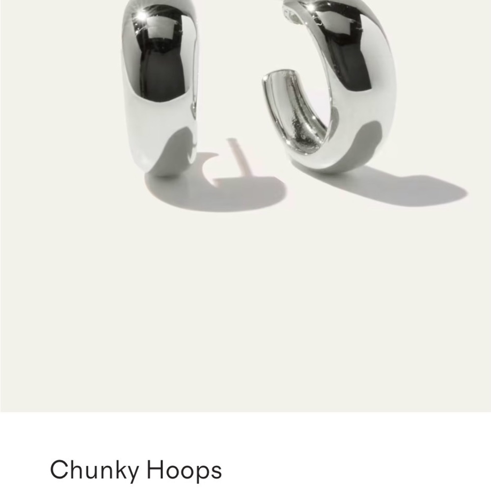 Quince Shiny Silver Hoop Earrings
